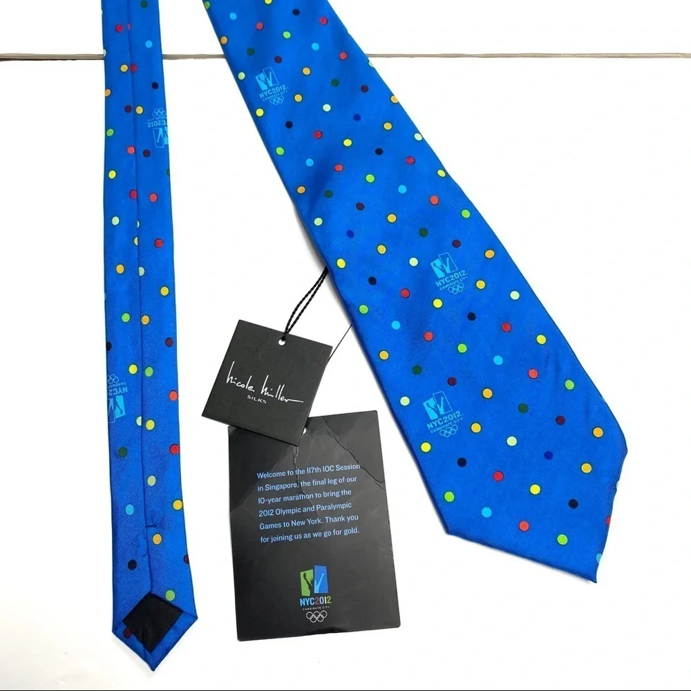 NWT Nicole Miller NYC Marathon Olympic Silk Ties